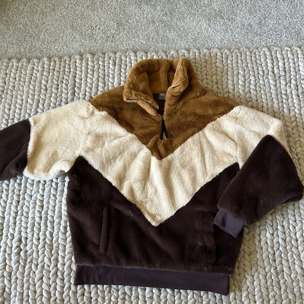 *SOLD* ASOS Men Faux Fur Quarter Zip
